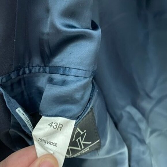 Jos A Bank Blue Wool Blazer Gold Buttons Mens 43R Sports Coat Suit Jacket - Picture 5 of 6